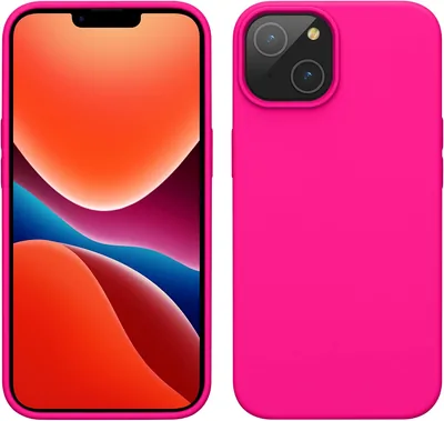 Étui kwmobile Compatible avec Apple iPhone 14 - Étui Téléphone Slim avec Finition Souple - Rose Neon