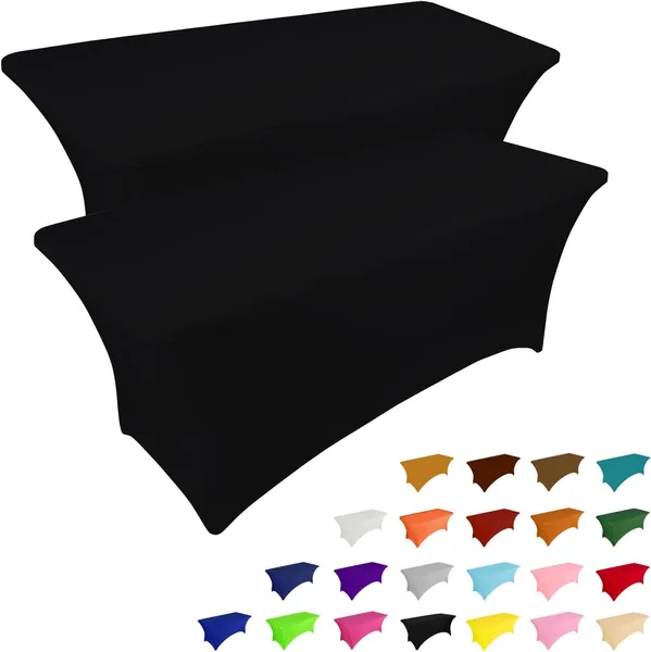 IVAPUPU 2 Pack 6FT Table Cloth for Rectangular Fitted Events
