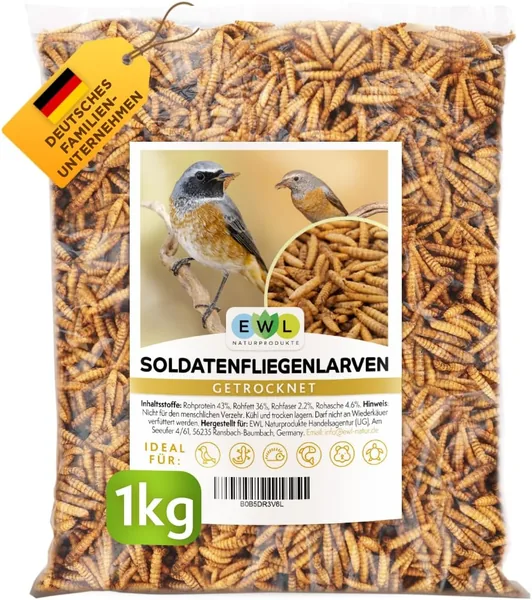 EWL Naturprodukte Soldier Fly Larvae Dried 6.5 L (1 kg)