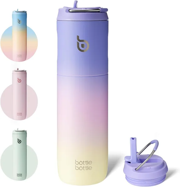 BOTTLE Stainless Steel Waterfles 700ml (24oz) met Strook en Deksel Sportwaterfles met Handvat Reizen