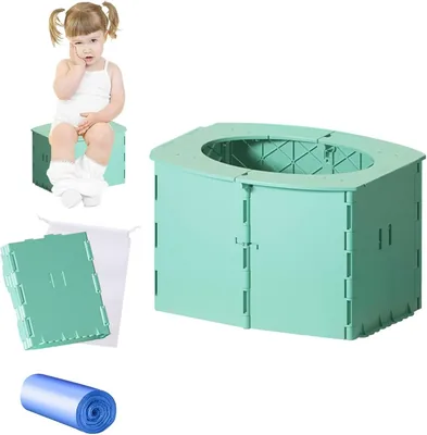 Faltbares Kinder-Toilette, Unterwegs-Toilettenset für Babys, Reise-Klo für Kinder, Transportables WC