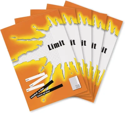 Limit Übungsbuch A4 16 Seiten Karomuster 26 quadratisch mit Rand Packung mit 5