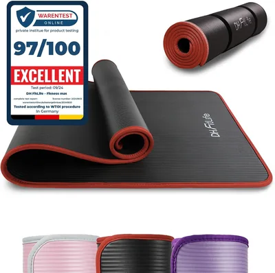 DH FitLife Träningsmatt, Fitnessmatt, Sportmatt 183 x 61 x 1 cm, Gymnastikmatt Extra Durable, Yoga Matt Non-slip och Dick