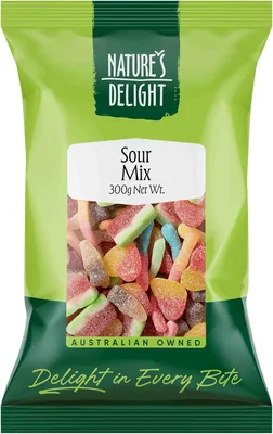 Nature’s Delight Sour Mix Lollies 300g Best Deal