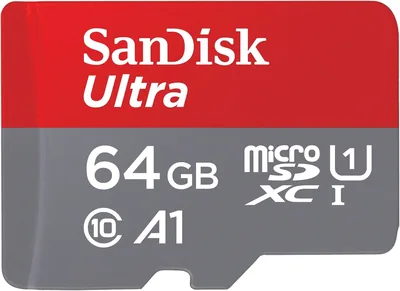 SanDisk Ultra Android MicroSDXC UHS-I Kaart 64GB + SD Adapter (Voor Smartphones en Tablets, A1, Class 10, U1, Full HD Video's)
