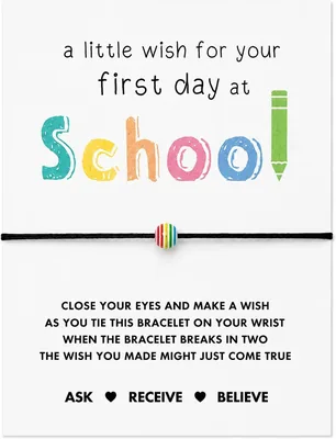 First Day at School Wish String Bracelet Best Deal