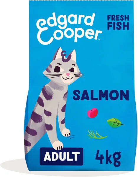 Edgard & Cooper Katvoer voor volwassenen (zalm, 4 kg), steriel en actief kattevoeder, zonder granen, natuurlijke ingrediënten, vrij van kunstmatige toevoegingen