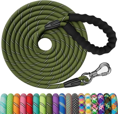 X XBEN La laisse pour chien 3M à 30M avec poignée confortable et crochet verrouillable, Corde robuste d'entraînement pour chien - 5% de réduction