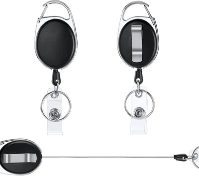 Vicloon Porte-Badges avec 2 Crochets Rétractables, Rétroaction de 65 cm avec Mécanisme Renforcé et Cordon Robuste pour Carte d'Identité - 10% Off