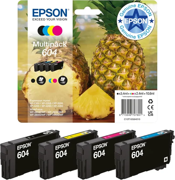 Epson Original 604 Ink Pineapple Multipack 4-Colour Standard