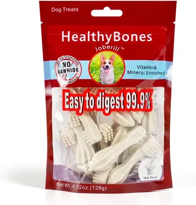 Dog Chew Food for Healthy Teeth Treats - 3 Bags x 384g (Milk Flavor)