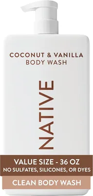 Native Shower Gel & Body Wash - Coconut & Vanilla, Sulfate-Free & Dye-Free, Gentle Cleanser for Women & Men, 34.44 SGD