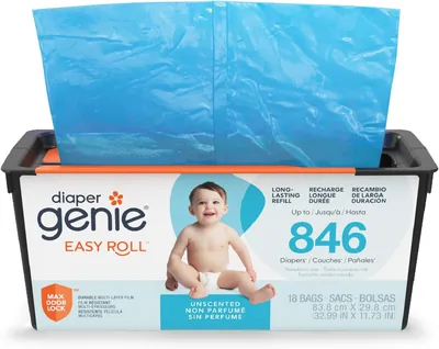 Recambio de bolsas Diaper Genie Easy Roll | 18 bolsas, hasta 846 pañales recién nacidos - 20% Off