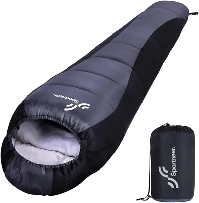 Sportneer Sängsack - Litet paket och ultraligt (950g/1500g) - Mumie sängsack utomhus sommar sängsack / 3-4