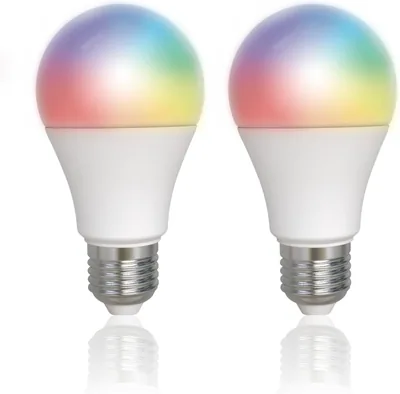 E27 8W 806LM CCT (2700-6500K) Dimmable & RGB LED Smart Bulb (2 Pack)