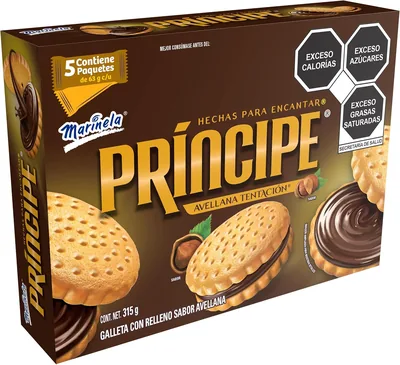 Galletas Príncipe Avellana Tentación de Marinela - Ahorra un 17% (5 paquetes x 315g)