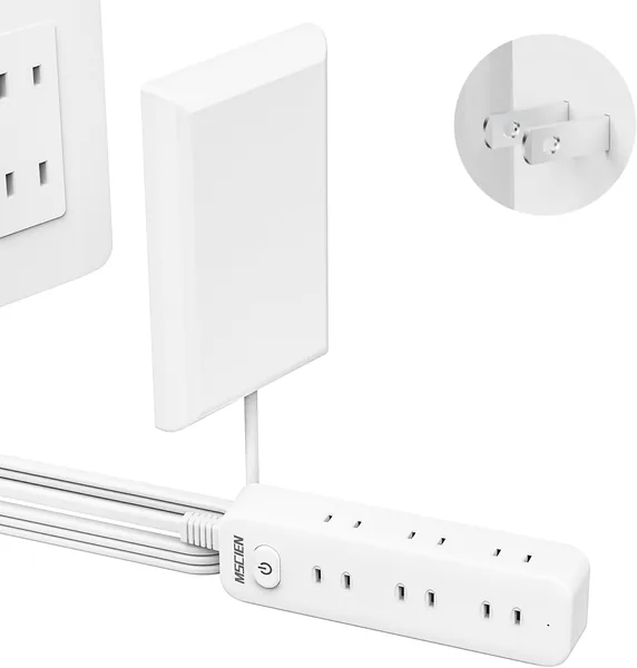 Mscien Outlet Cover, Concealable, Baby Guard, Wall, Outlets, No Show, Children, Babies, Prevention, Power Tap, Hidden Cover, Invisible, Extension Cord, 6.6 ft (2 m), Lightning Guar