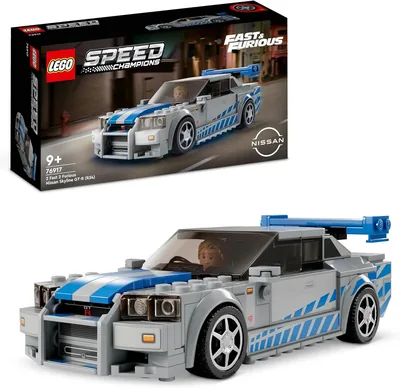LEGO Speed Champions 2 Fast 2 Furious Nissan Skyline GT-R (R34) - Kit de Construcción, Coche de Carreras, Ahorra un 95% en Amazon