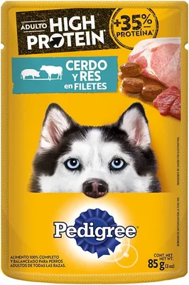 Pedigree - Alimento para Perro Adulto con Sabor a Cerdo y Res, 24 Sobres de 85g, 24% Off