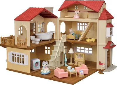 エポック シリアン・ファミリーズハウス 【赤屋根大型デラックスセット - 秘密室がある屋根裏部屋 -】 22-RZ安全おもちゃ