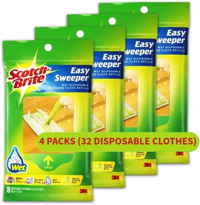 Scotch-Brite Easy Sweeper Wet Refill (82x21cm) - 4 Packs (3+1 Free)