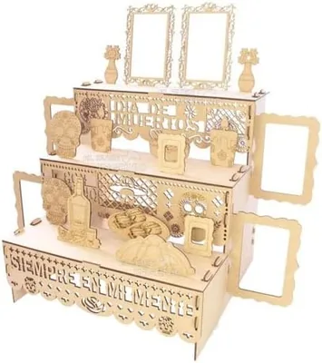Altar de Día de Muertos con Decoración en MDF