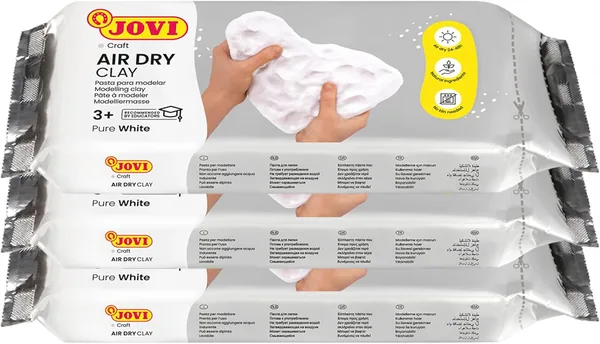 Jovi Air Dry modelling paste, white, 3 x 500 g