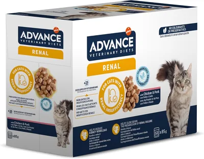 Diética Veterinaria Avanzada Renal para Gatos Humedada: Multipack de 12 Paquetes de 85 g
