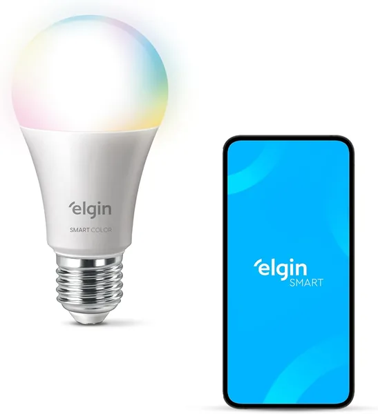 Lâmpada Inteligente Elgin 15W RGB Wi-Fi com Controle de Voz - 50% Off