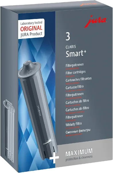 JURA Original Claris Smart+ Filter Cartridge Pack of 3 - T V-Certified Hygiene