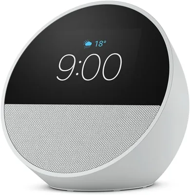 Amazon Echo Spot (último modelo): perfecto para mesitas de noche, oficinas y cocinas, incluye despertador inteligente con