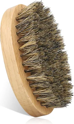 Beard Brush with Storage Bag, 100% Boar Bristle