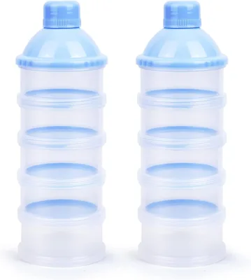 Vicloon Milkpulverbol, 5-lagig milkpulverdispenser, formulamilkpulverdispenser portabel och stackbar, babyfod