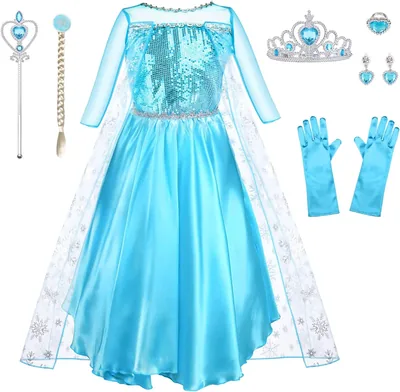 URAQT Girls' Christmas Costume Set - Dress & Tiara