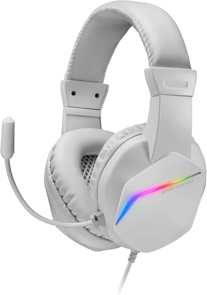 Mars Gaming MH122 FRGB, Auriculares de Juego Over Ear con Micrófono, Sonido Hifi, Cancelación de Ruido, Ultraligeros, Compatibles con PS4/PS5/Xbox/Switch - Mejor Oferta