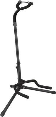 Support de guitare portable pliable Amazon Basics - Design tripode léger avec revêtement antidérapant - Ajustable en hauteur pour guitares acoustiques