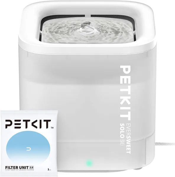 Petkit EVERSWEET Fontanna dla Kota i Psa, Bezprzewodowa Pompa Wodna 1,85L z Inteligentnym Światłem LED, 25db Cicha
