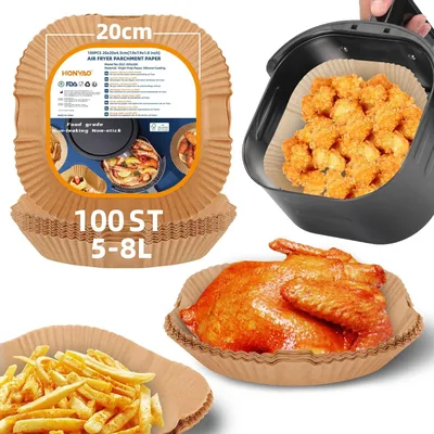 Honyao Frytkownica Papieru do Pieczenia, 100 Szt. 20x20 cm, Najlepsza Oferta