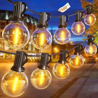 Guinguette LED Guirlande Lumineuse Extérieure GLUROO 30m, 52 Bulles Plastiques Étanches