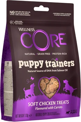 Wellness CORE Training Treats 170g, Chicken/Carrots - Soft Snacks for Pups, Grain-Free, Natural, Hyp