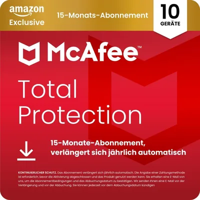 McAfee Total Protection 2023 | Exklusiv bei Amazon | 10 Geräte | Virenabwehr & Internet-Sicherheit | VPN-Passwortmanager