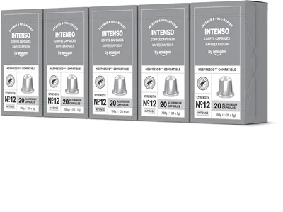Intenso Café Oscuro, Compatible con Nespresso, Certificado Rainforest Alliance, 100 Cápsulas - 5 Paquetes de 20