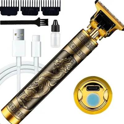 Máquina de Acabamento Profissional Dragão Sem Fio para Cabelo e Barba com Limiteur de Lâmina Ajustável - Recarregável