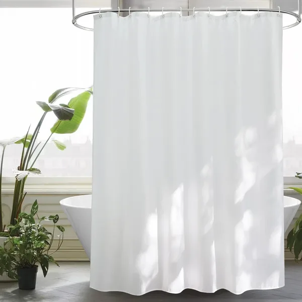 EurCross Shower Curtain, 180 x 200 cm, White Textile