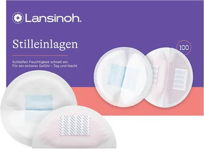 Lansinoh Blue Lock Stillpads, Packung mit 100 - Saugfähiger Kern, bequem und leckagesicher