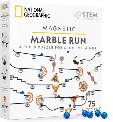 National Geographic Magnetic Marble Run 75-Piece Building Set