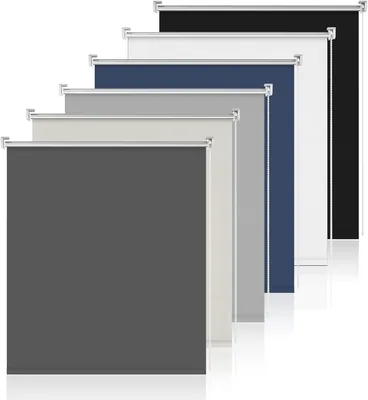Blackout Roller Blind Klemmfix, Kein Bohren, Dunkelgrau, B 85 x H 120 cm, Fenster Verdunkelungsvorhang, Sonnenschutz