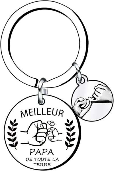 LKJHGF - Porte-clés pour Père - Meilleur Cadeau pour Papa - Baptême - Noël - Father's Day
