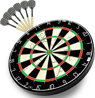 Juego de Dardos Bluelander, Juego de Tiro al Blanco con 6 Dardos Ultra Precisos y Punta de Acero, 45 cm