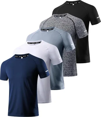 Boyzn, Paquete de 1, 3 o 5 Camisas para Correr de Entrenamiento para Hombres, Absorción de Humedad, Atléticas